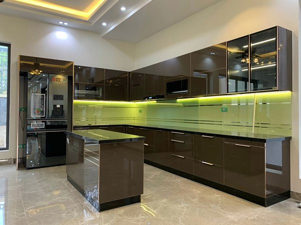 Tủ bếp nhôm kính